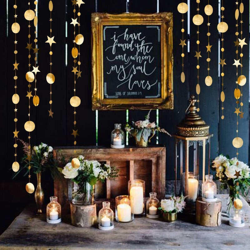 Decor365 Silver Gold Star Garland Decorations Twinkle Little Star Birthday Baby Shower Graduation Party Decor Christmas New Year Eve Banner Moon Stars Starry Night Ramadan Celestial Theme Backdrop - Image 4